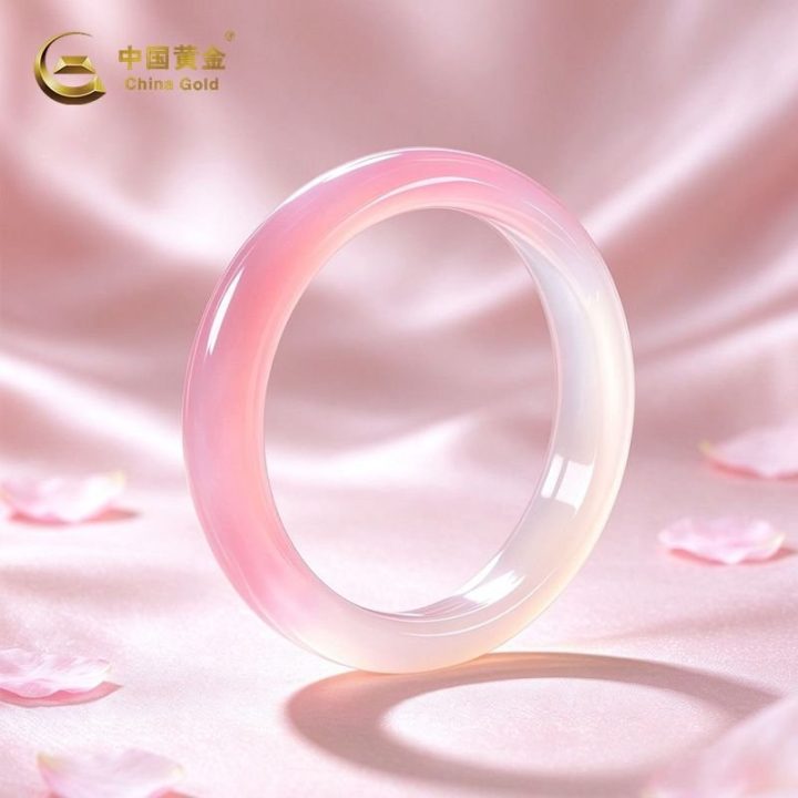 中国黄金 桃之夭夭粉色玉髓手镯 &middot; 2