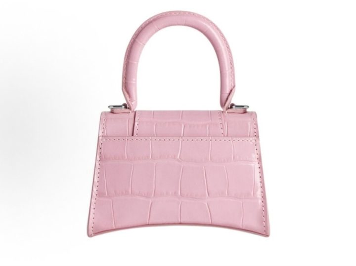 Balenciaga Hourglass 粉色鳄鱼纹压纹迷你手袋 &middot; 4