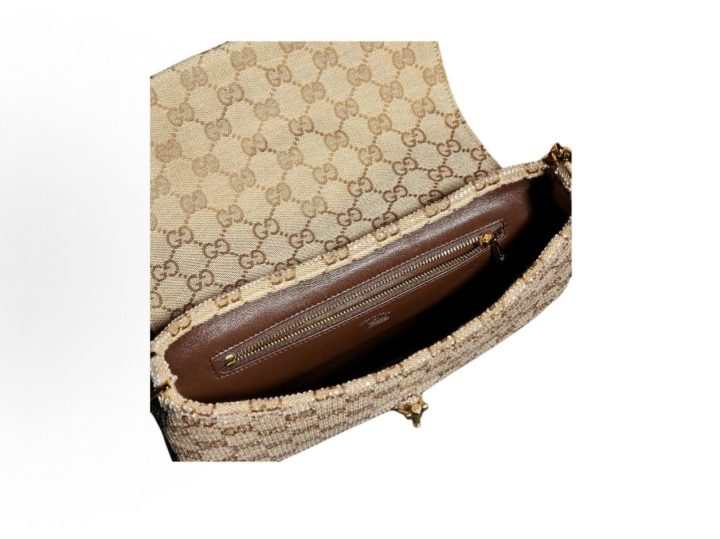 GUCCI Aperitivo 中号水晶GG帆布链条肩包 &middot; 5