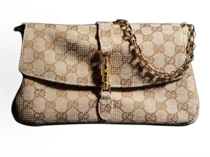 GUCCI Aperitivo 中号水晶GG帆布链条肩包 &middot; 1
