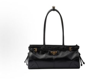 PRADA Bonnie 黑色中号皮革手袋