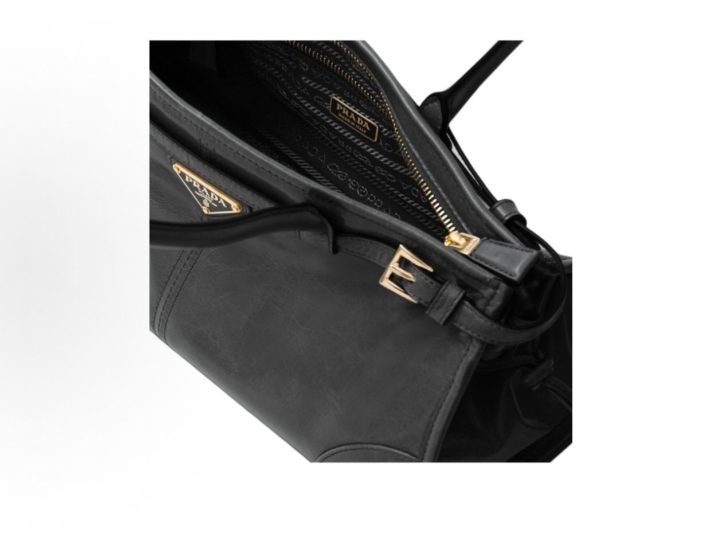PRADA Bonnie 黑色中号皮革手袋 &middot; 6