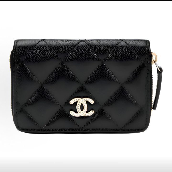 CHANEL香奈儿 25B 双C LOGO菱格 小牛皮 零钱包 女款 黑色 &middot; 1