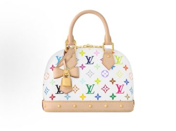 Louis Vuitton×村上隆 Alma BB 白色彩色老花手袋