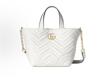 GUCCI Betty 迷你白色羊皮托特包