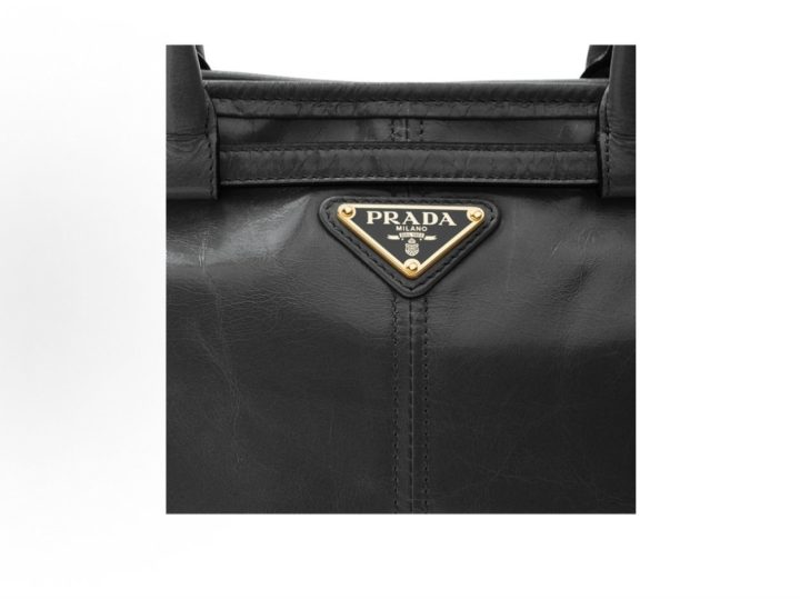 PRADA Bonnie 黑色中号皮革手袋 &middot; 4