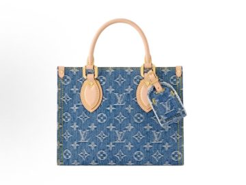 Louis Vuitton OnTheGo PM 蓝色 Monogram 牛仔托特包