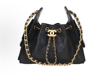 CHANEL 25 Mini 黑色牛皮链条手袋