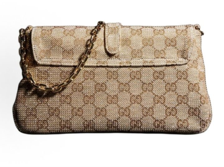 GUCCI Aperitivo 中号水晶GG帆布链条肩包 &middot; 4
