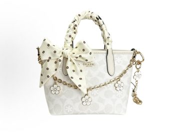 COACH City 15 白色老花装饰改造托特包