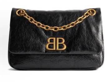 BALENCIAGA Monaco Mini 黑色皮革链条包