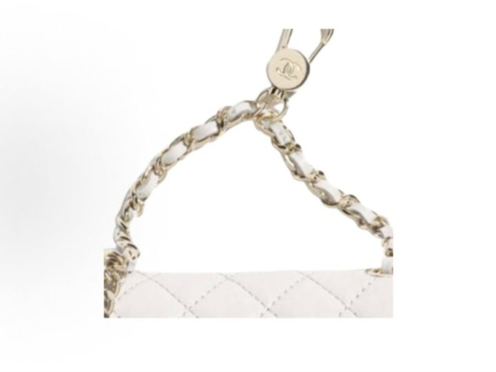 CHANEL 浅灰色菱格链条零钱包 &middot; 4