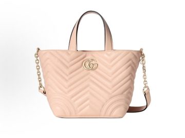 GUCCI Betty 迷你浅粉色羊皮托特包