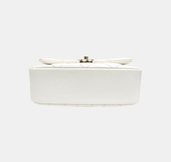 CHANEL 白色羊皮手柄菱格手提斜挎包 &middot; 5