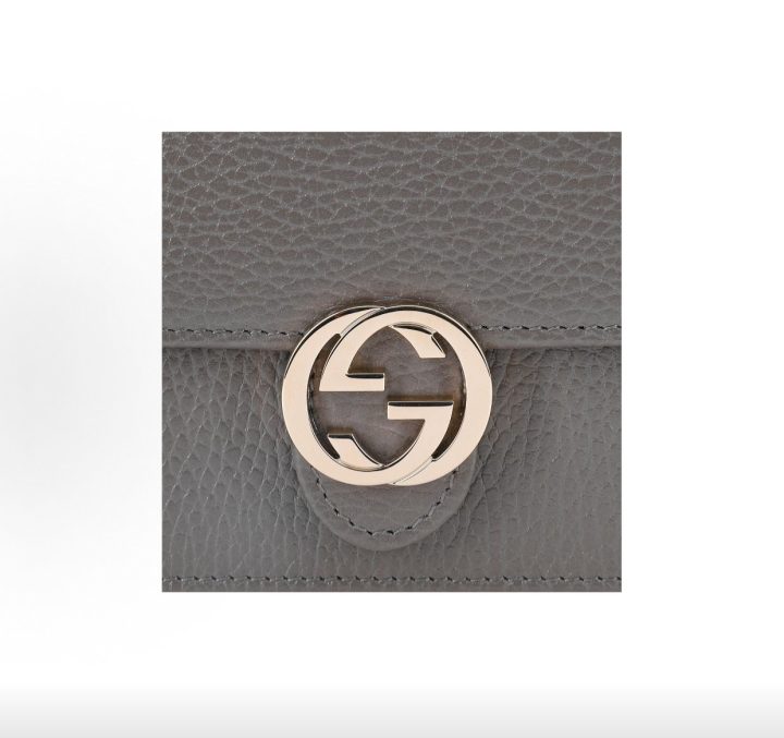 GUCCI Interlocking G 灰色皮革链条钱包 &middot; 5