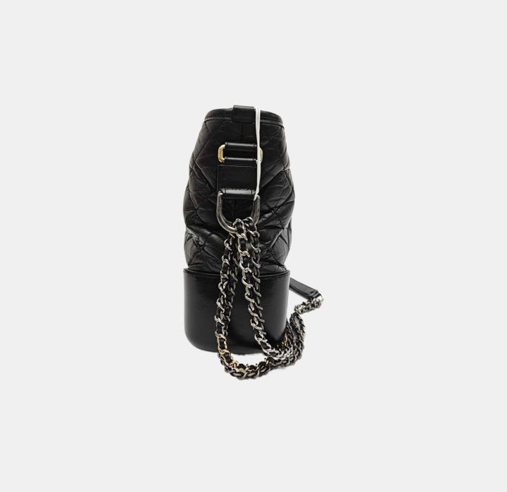 CHANEL  GABRIELLE黑色牛皮菱格纹绗缝单肩包斜挎包 金色银色钌色五金 24开 95新 微瑕疵 &middot; 3