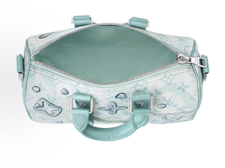 Louis Vuitton 浅蓝色花卉图案双提手包 &middot; 4
