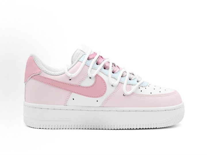 Nike Air Force 1 粉蓝配色定制球鞋 &middot; 4