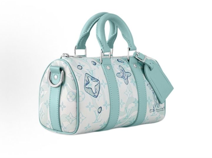 Louis Vuitton 浅蓝色花卉图案双提手包 &middot; 2