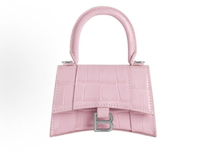 Balenciaga Hourglass 粉色鳄鱼纹压纹迷你手袋 &middot; 1