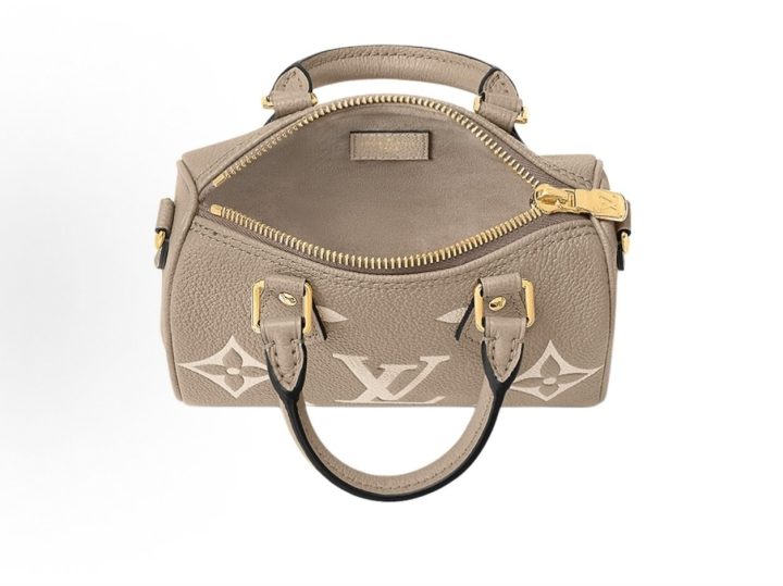 Louis Vuitton Nano Speedy 灰色拼奶油色压纹牛皮迷你包 &middot; 4