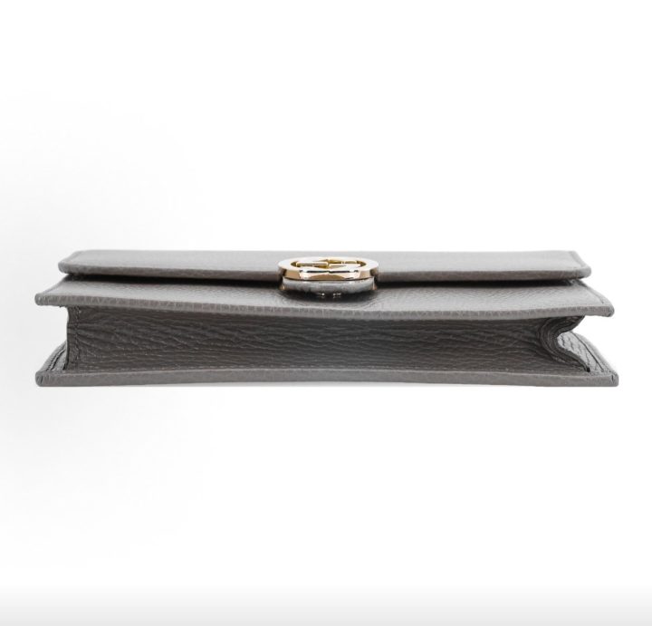 GUCCI Interlocking G 灰色皮革链条钱包 &middot; 4