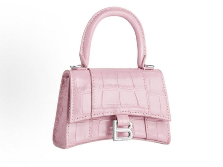 Balenciaga Hourglass 粉色鳄鱼纹压纹迷你手袋 &middot; 2
