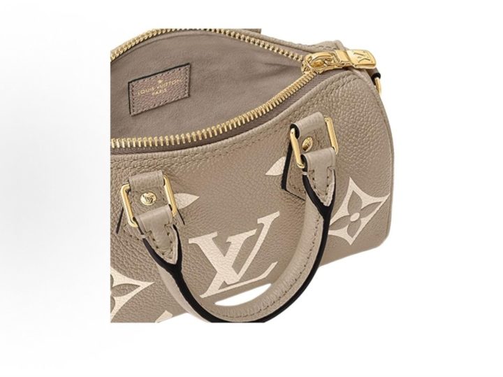 Louis Vuitton Nano Speedy 灰色拼奶油色压纹牛皮迷你包 &middot; 5