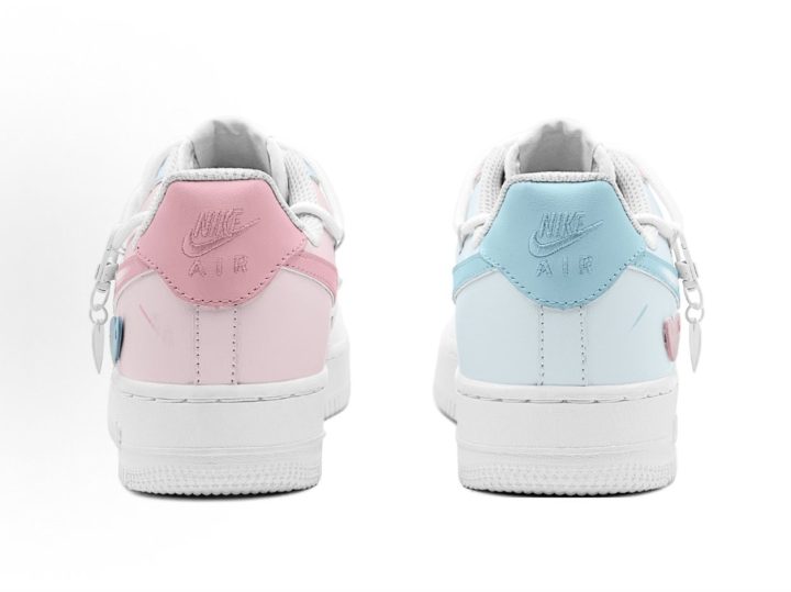 Nike Air Force 1 粉蓝配色定制球鞋 &middot; 6