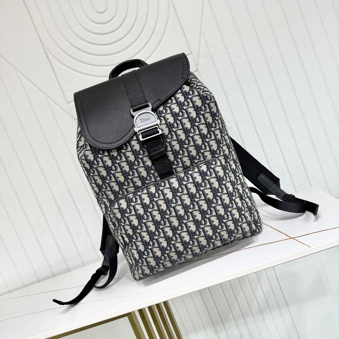 Dior 黑色 米色 牛皮 雙肩包 实用雙肩款