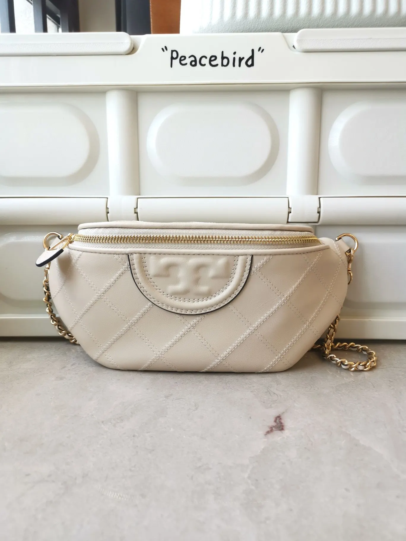 Black White Belt Bag Casual Leather