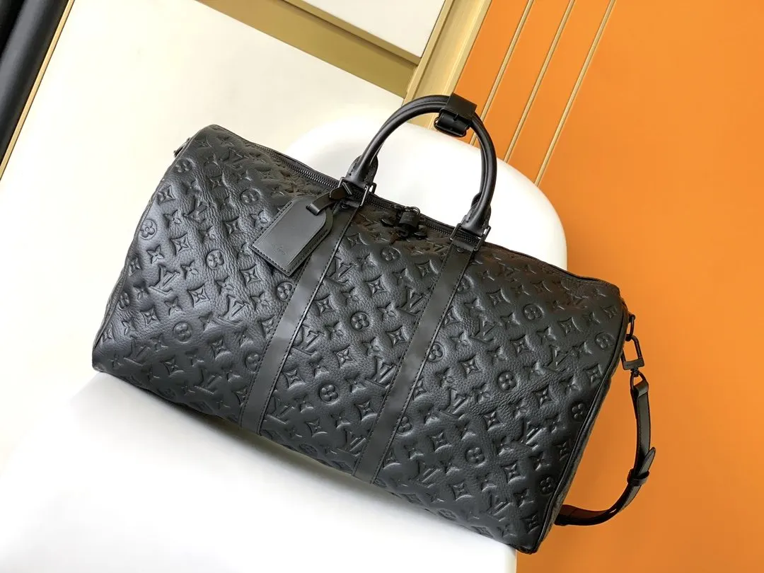 Keepall 黑色 牛皮 旅行袋 大容量旅行款