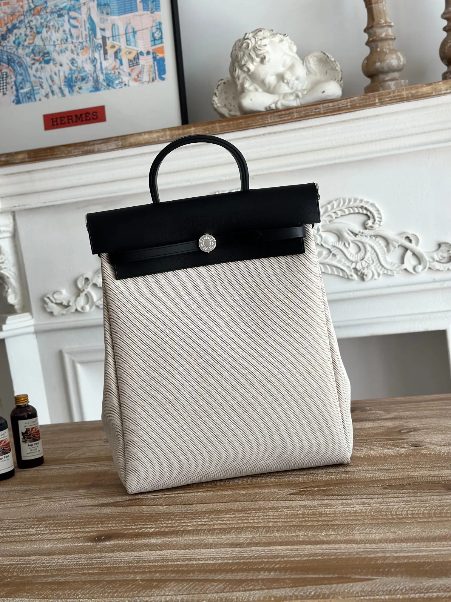 Hermes Herbag 牛皮 雙肩包 轻便通勤款