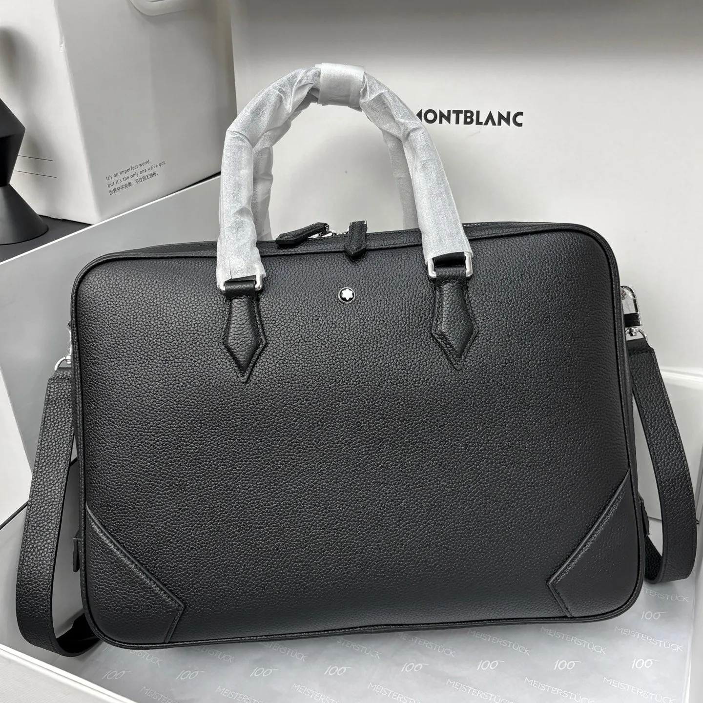 牛皮 MONTBLANC 万宝龙粒纹软皮精選系列 旅行袋 大容量旅行款