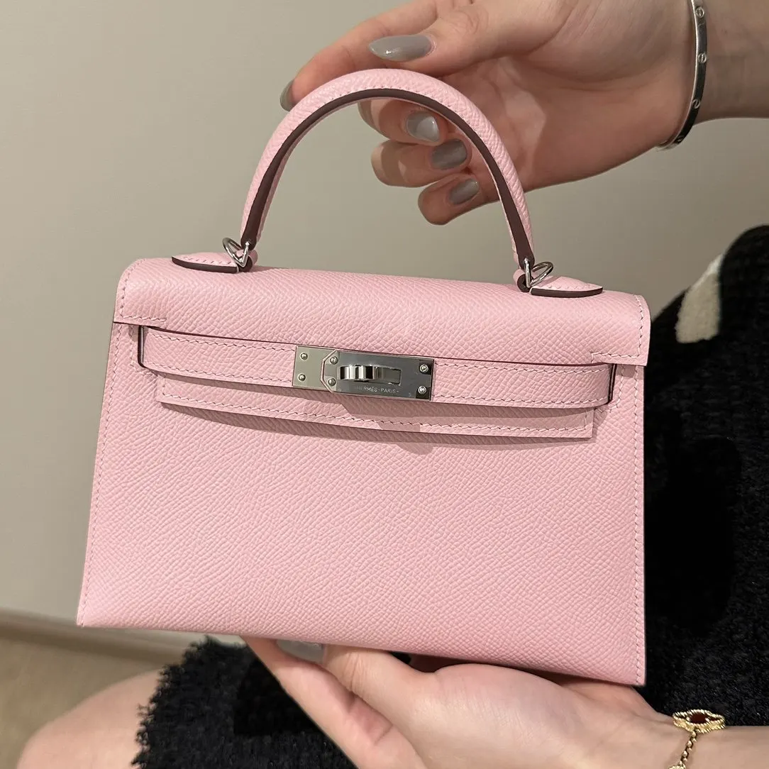 Kelly 模特上身展示 mini kelly Ros 手提包 通勤手提款