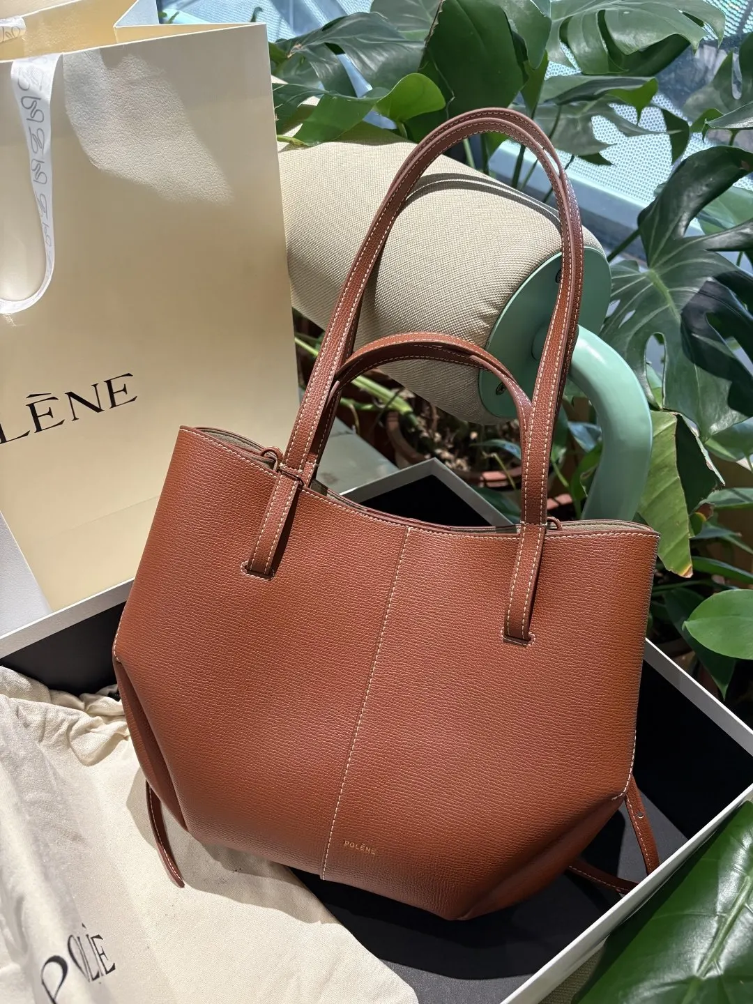 皮革 高 POLENE｜波灵恩 Cyme 托特包 以波 大容量托特款