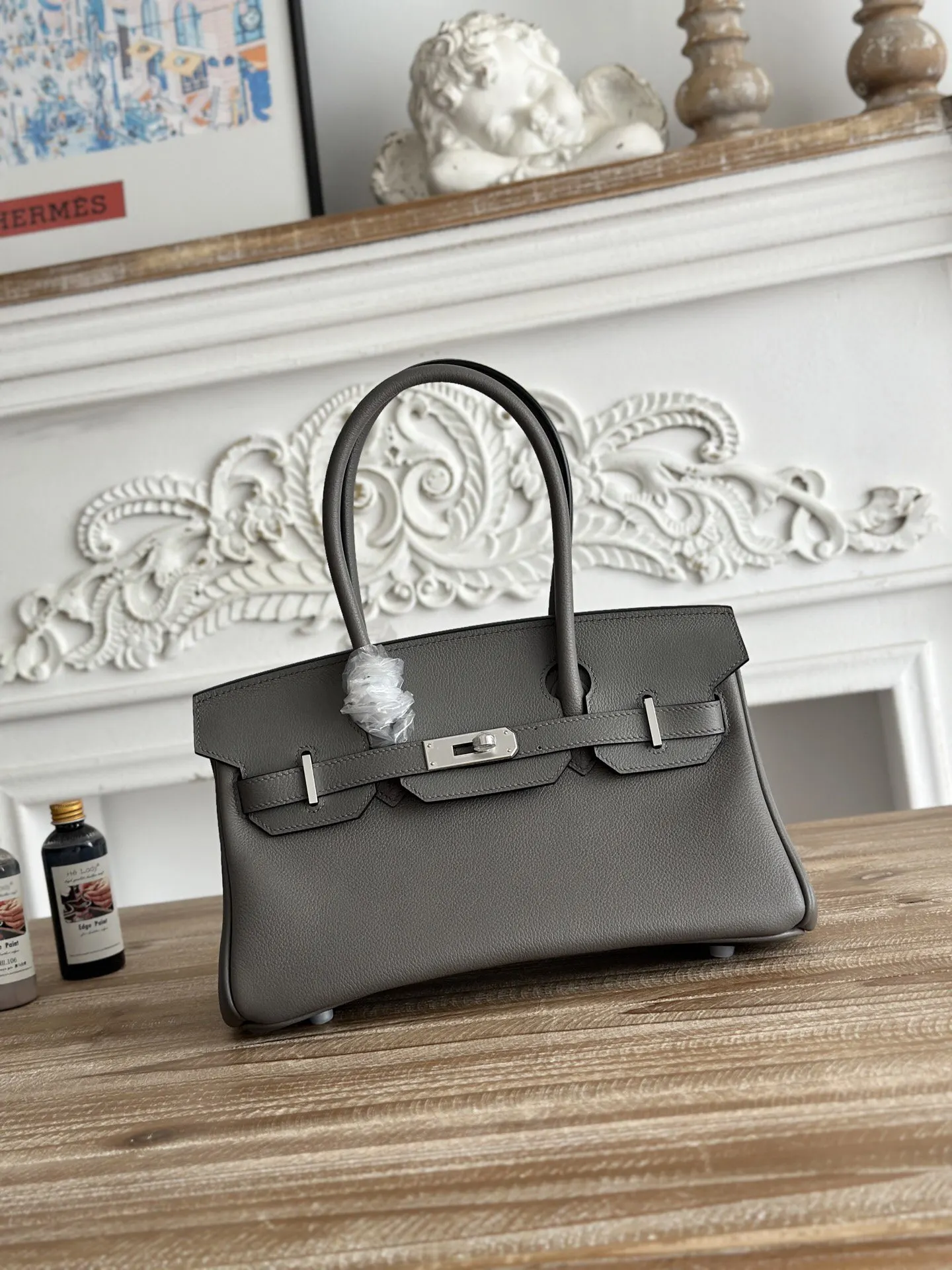 Hermes Birkin 积雨云灰 單肩包 29cm 经典款