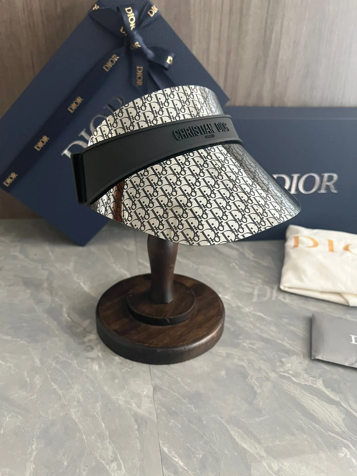 Dior Oblique Navy Jacquard Hat, Fine Accessory