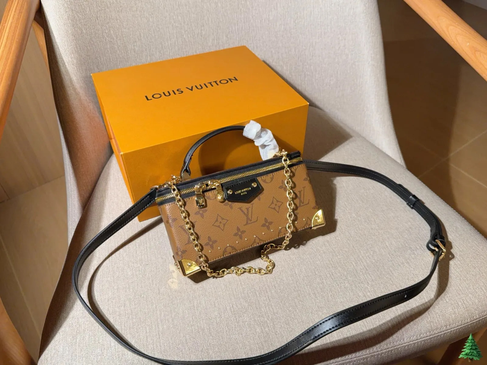 LV 金色 Trunk 化妝 包 鏈條包 精致鏈條款