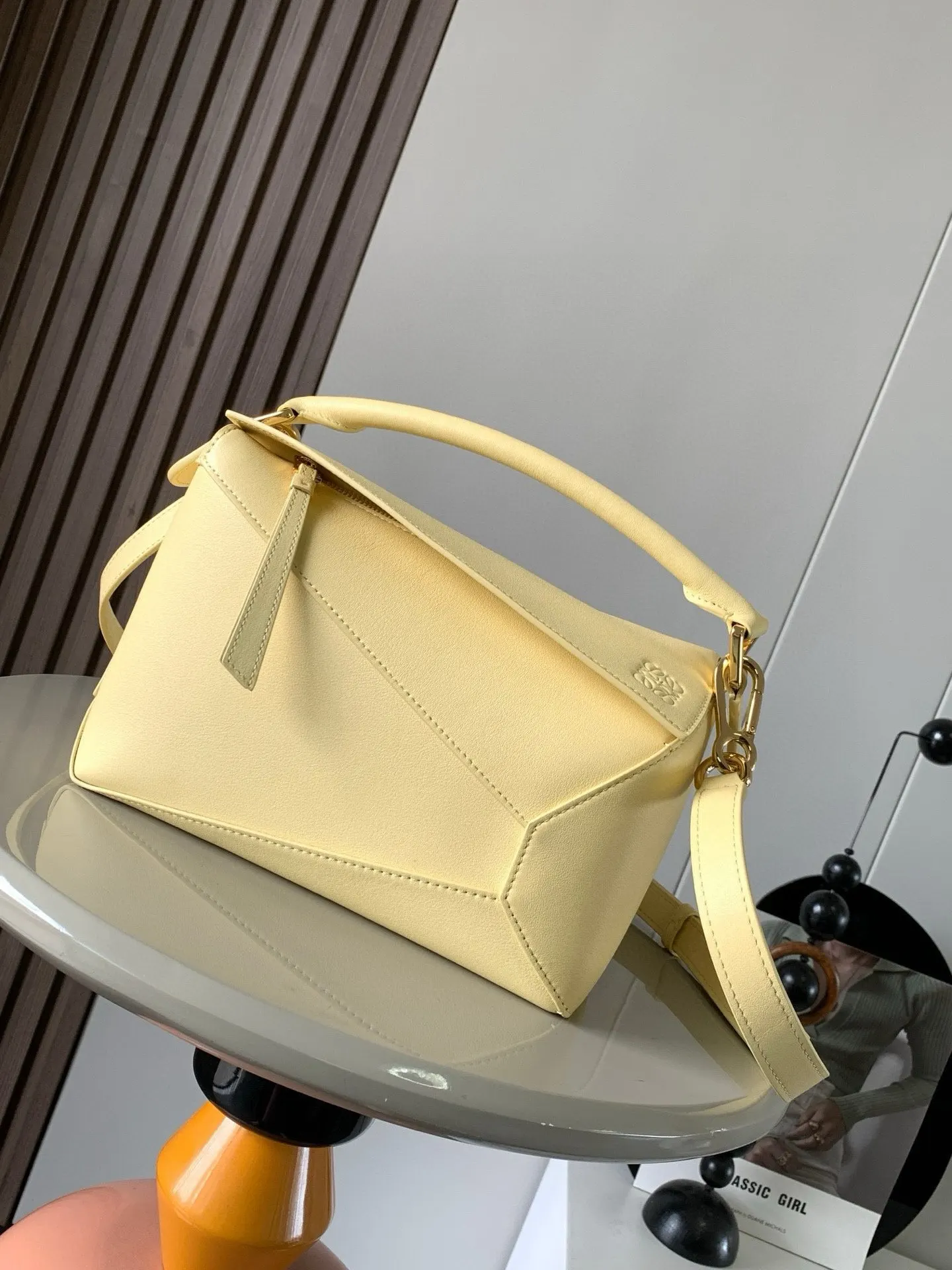 Yellow Clutch Bag Leather
