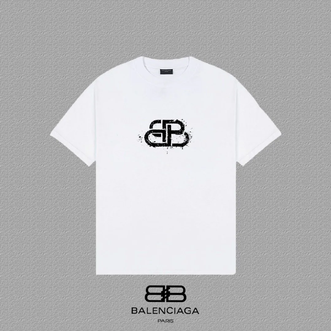 Balenciaga Paris Black Short Sleeve T-Shirt Street Casual