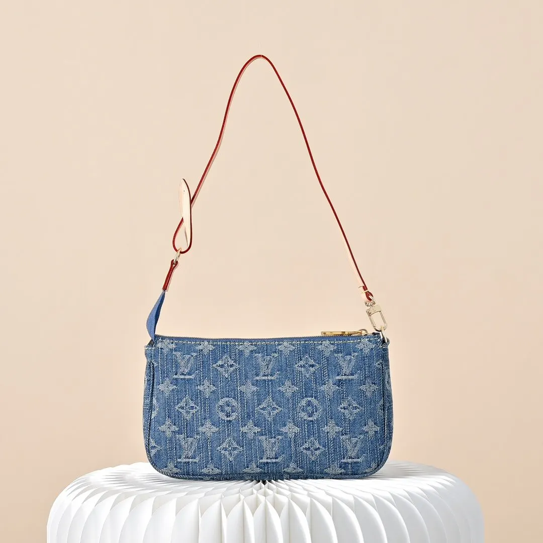 Blue Shoulder Bag Leather