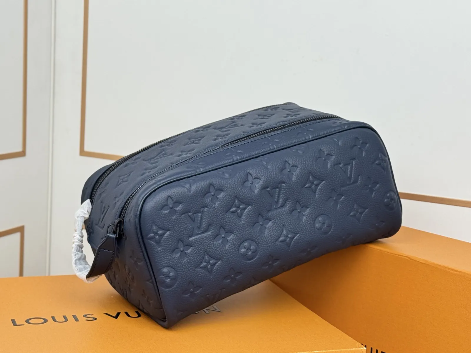Black Monogram Cosmetic Pouch