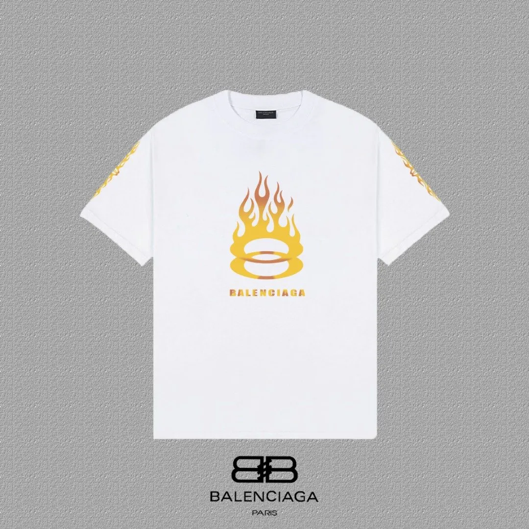 Balenciaga Paris Black Short Sleeve T-Shirt Street Casual