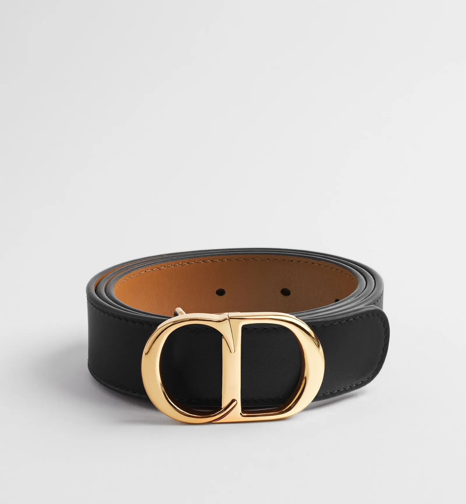 Dior 黑色皮帶 金色CD扣商務款