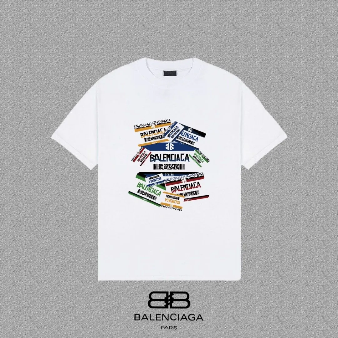 Balenciaga Paris Black Short Sleeve T-Shirt Street Casual