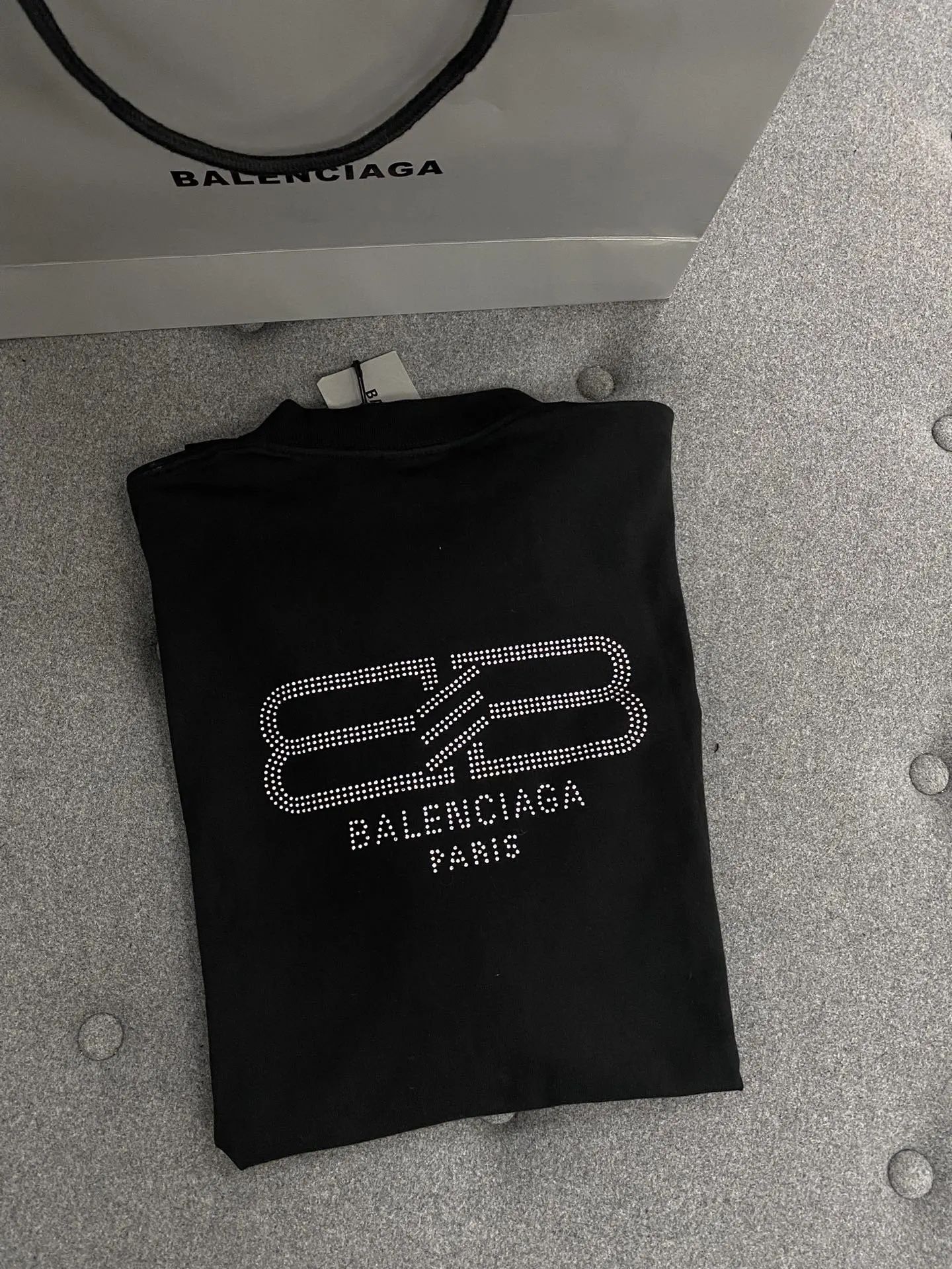 Balenciaga BB Paris Cotton Short Sleeve T-Shirt Street Casual Style