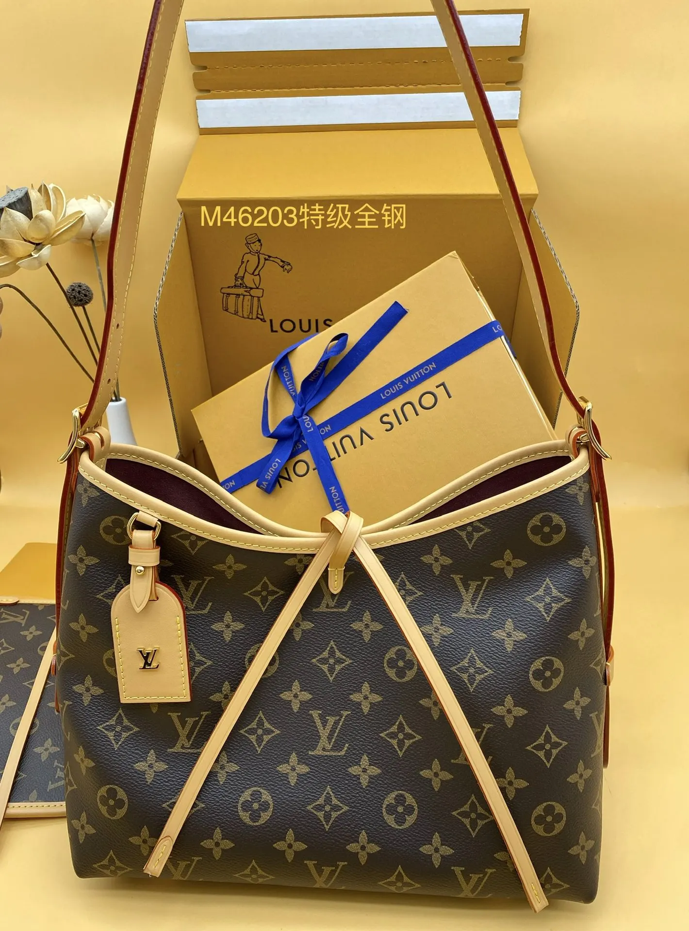 LV 老花Speedy手袋 藍色绑带款