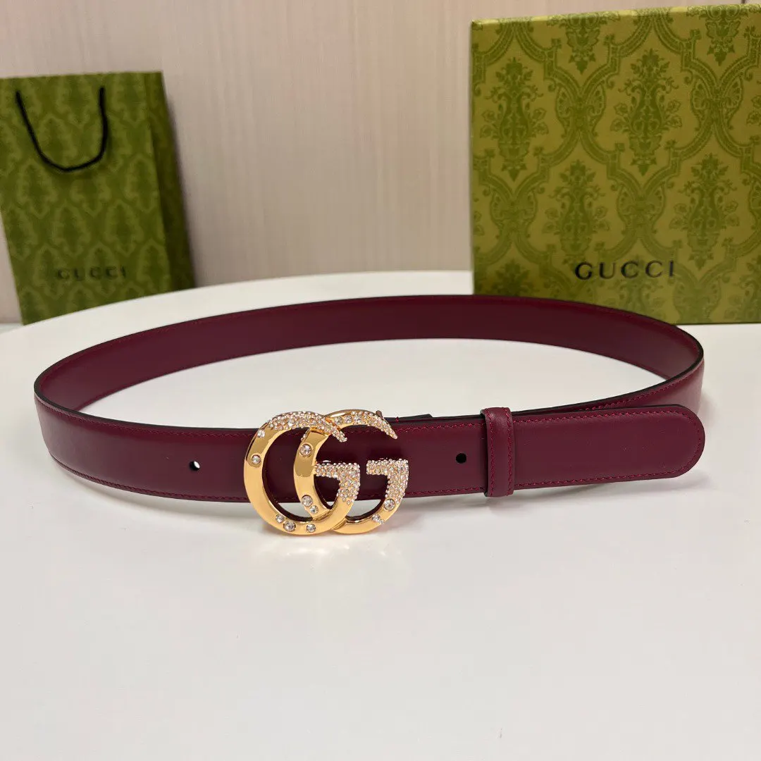 Gucci 雙G扣牛皮雙面腰帶 商務休閒款