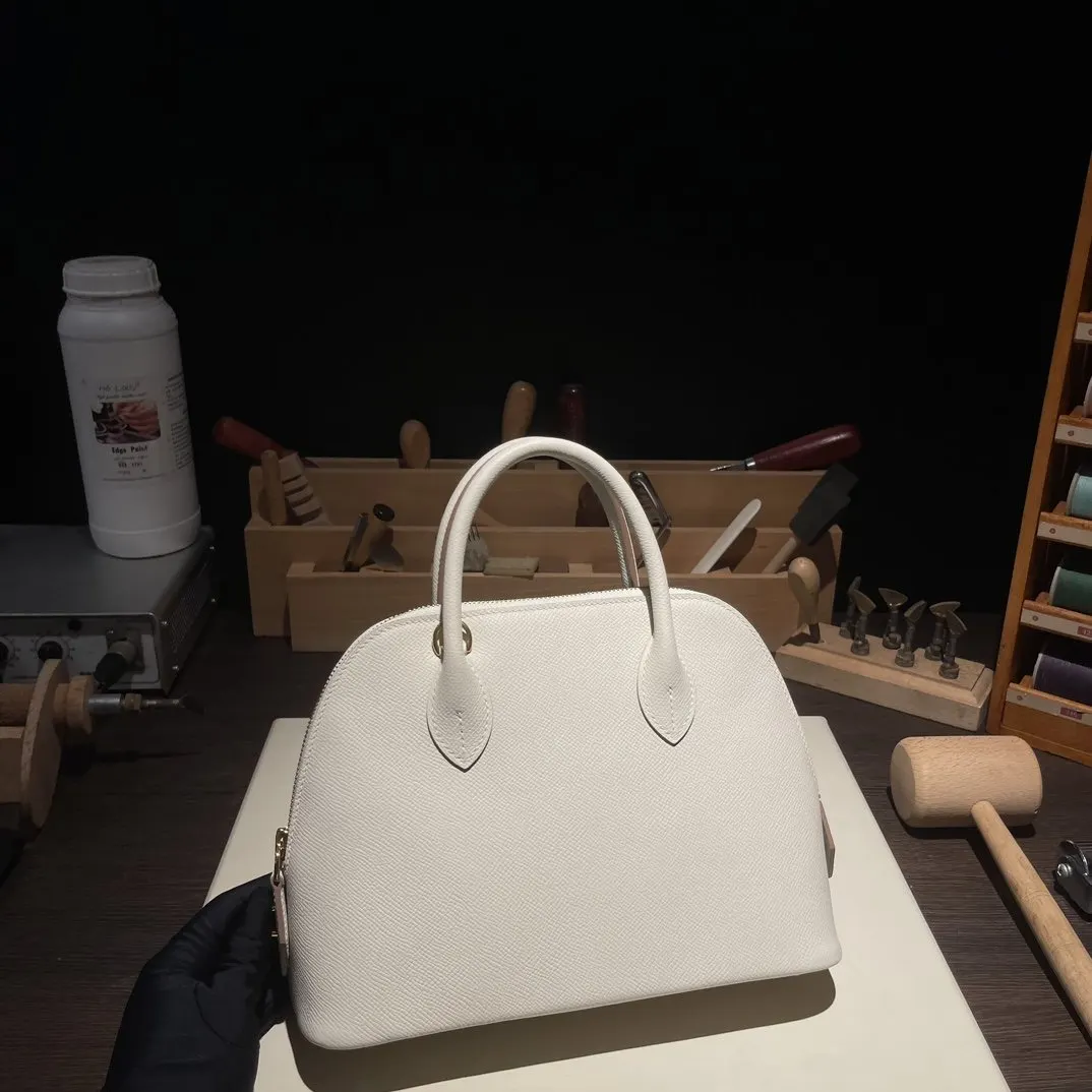 Hermes Bolide 奶昔白 Epsom掌纹牛皮 手提包 25cm 經典款